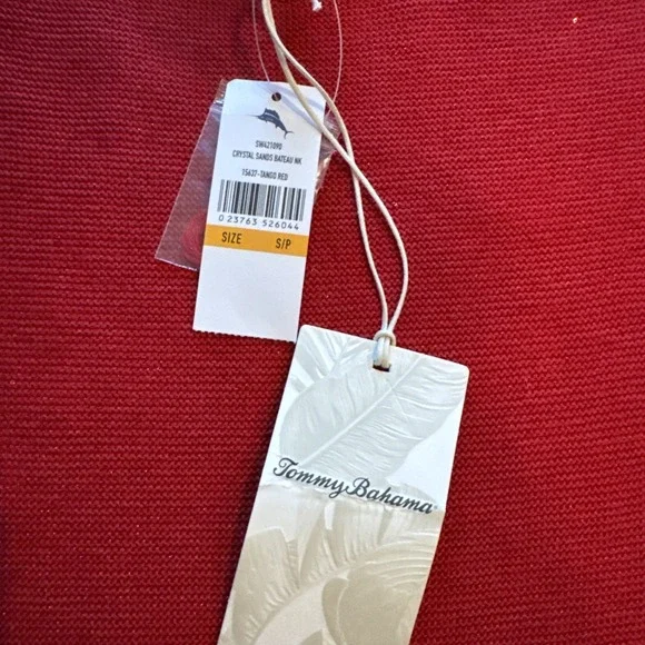 Tommy Bahama Women's Shimmer Crystal Bateau Sweater Red Sz Small NWT - Picture 6 of 7